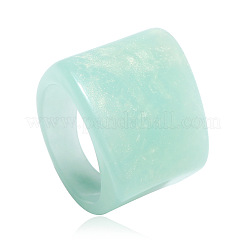 女性用長方形アクリル指輪  アクアマリン  内径：17mm&nbsp;WGE6404-03
