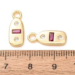 Brass Micro Pave Cerise Cubic Zirconia Pendants&nbsp;CU-K002-04G