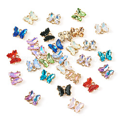 28pcs 14 colors Light Golden Alloy Glass Charms&nbsp;FIND-TA0005-94