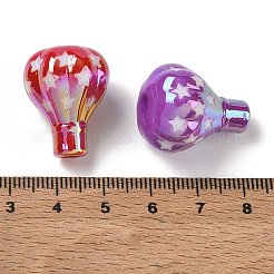 UVメッキ不透明アクリルビーズ  虹色の  星型の熱気球  ミックスカラー  23.5x19mm  穴：3.8mm&nbsp;AC-CBA6658-01B