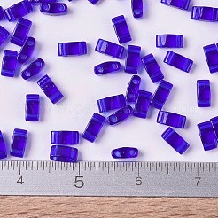 MIYUKIハーフティラビーズ  日本製シードビーズ  2の穴  （htl151)透明コバルト  5x2.3x1.9mm  穴：0.8mm  約250個/10g&nbsp;X-SEED-J020-HTL151
