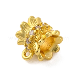 Rack Plating Brass Micro Pave Cubic Zirconia Tube Bails&nbsp;KK-Z070-24G