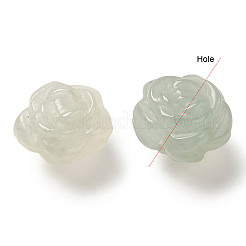 天然の翡翠彫刻ビーズ  花バラ  13~14x13.5~14.5x10mm  穴：1.2mm&nbsp;G-P550-15B