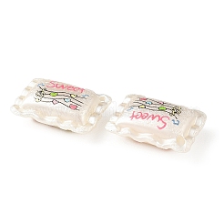 Printed Opaque Acrylic Beads&nbsp;OACR-B054-01F