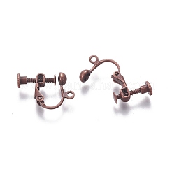 Rack Plated Brass Screw Clip-on Earring Findings&nbsp;KK-P169-04R