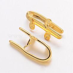 金色の真鍮アイスピックピンチベイルメッキ  ニッケルフリー  約10 mm幅  長さ18mm  厚さ2mm&nbsp;X-K301-NFG