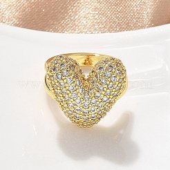 Brass Micro Pave Clear Cubic Zirconia Cuff Earrings&nbsp;EJEW-F359-13G
