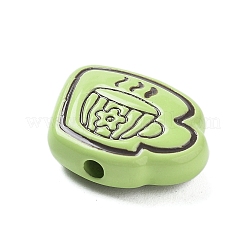塗装合金ビーズをスプレー  カップ  薄緑  12x15x5mm  穴：1.8mm&nbsp;LS-FIND-C064-01E