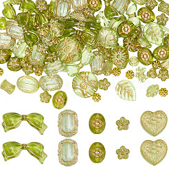120Pcs 6 Styles Transparent Acrylic Beads&nbsp;OACR-SC0003-09