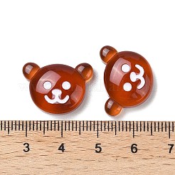 半透明樹脂動物デコデンカボション  クマ  レッドオレンジ  14.5x20x6mm&nbsp;RESI-M040-03-1