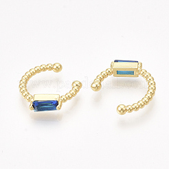 Brass Cubic Zirconia Cuff Earrings&nbsp;EJEW-S201-181A