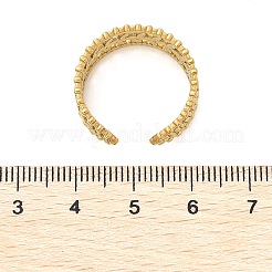リーフ 304 ステンレス オープン カフ リング 女性用  18KGP本金メッキ  8mm  調整可能&nbsp;RJEW-Q006-03A-G