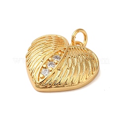 Rack Plating Brass & Clear Cubic Zirconia Pendants&nbsp;KK-S372-29G