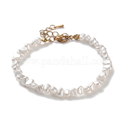 プラスチックパールビーズネックレス  ホワイト  7-1/8インチ（18cm）&nbsp;BJEW-H621-01
