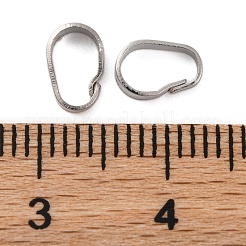 ベイルにスナップメッキ真鍮ラック  長持ちメッキ  鉛フリー＆カドミウムフリー  プラチナ  7x4.5x2mm  穴：6x3.5mm&nbsp;KK-Z070-34A-P