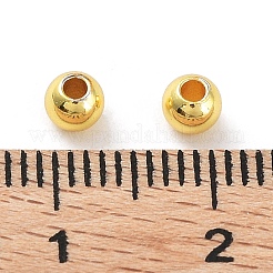 真鍮ビーズ  カドミウムフリー＆鉛フリー  長持ちメッキ  ロンデル  18KGP本金メッキ  4x3.5mm  穴：1.5mm&nbsp;KK-WH0034-02C-G01