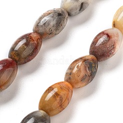天然石クレイジーアゲートビーズ連売り  ライス  12x8mm  穴：1.2mm  約33個/連  15.94''（40.5センチメートル）&nbsp;G-B106-B27-01