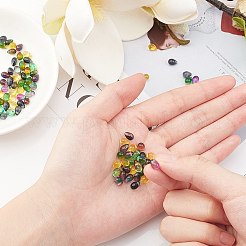 透明ガラスビーズ  ティアドロップ  ミックスカラー  9x6x5mm  穴：1mm&nbsp;GLAA-GA0001-04