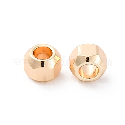 真鍮製スペーサービーズ  カドミウムフリー＆ニッケルフリー＆鉛フリー  ポリゴン  18KGP本金メッキ  5~5.5x4mm  穴：2.8mm&nbsp;KK-D360-09G