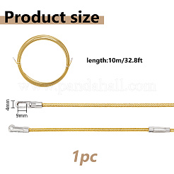 1束のスチール製電気技師用ワイヤー引きフィッシュテープ  ゴールド  4mm  10 M /バンドル&nbsp;FIND-DC0008-60