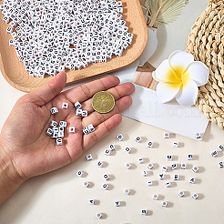 1000Pcs 5 Styles Acrylic Horizontal Hole Letter Beads&nbsp;MACR-PA0001-34