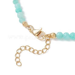 3Pcs 3 Styles Ocean Brass Turtle Pendant Faceted Round  Natural Aquamarine & Amazonite & Dyed Agate Beaded Necklaces&nbsp;NJEW-JN05736
