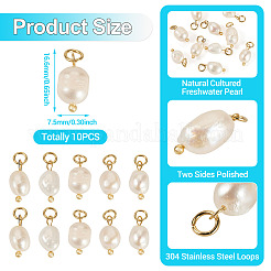 10Pcs Natural Cultured Freshwater Pearl Pendants&nbsp;PALLOY-TAC0218
