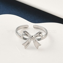 304 Stainless Steel Open Cuff Rings for Women&nbsp;RJEW-A079-11A-P