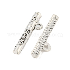 チベットスタイルの亜鉛合金フルートペンダント  鉛フリー＆カドミウムフリー  アンティークシルバー  29x7x1.5mm  穴：2.5mm  約543個/500g&nbsp;TIBEP-R334-327AS-RS