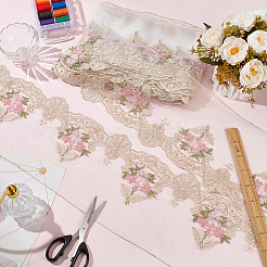 5 Yard Polyester Embroidery Hollow Flower Mesh Lace Trim&nbsp;SRIB-FG0001-22