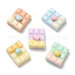 オペーク樹脂カボション  チョコレート  ミックスカラー  12x9.5x6mm&nbsp;RESI-K027-05