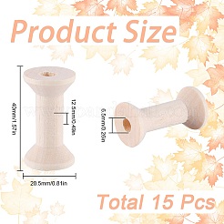 ワイヤーのための木製の空のスプール  スレッドボビン  バリーウッド  4x2.05cm  15pc&nbsp;TOOL-SC0001-59A