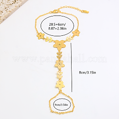 Vintage Flower Brass Link Ring Bracelets&nbsp;XK9574-2
