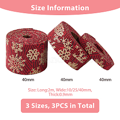 6M 3 Styles Christmas Double Face Printed Polyester Ribbons&nbsp;OCOR-FH0001-26A