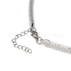 6mm 304 ステンレススチール フラットスネークチェーンネックレス  変色なし  ステンレス鋼色  17.91インチ（45.5cm）&nbsp;MAK-Z004-03P