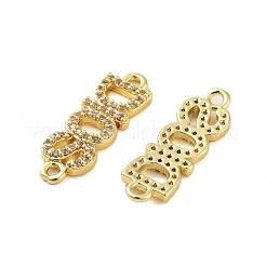 Rack Plating Brass Cubic Zirconia DIOS Links Connector Charms&nbsp;KK-S379-22G