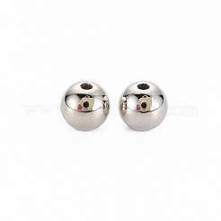 ABSプラスチックビーズ  ラウンド  プラチナメッキ  8x7.5mm  穴：1.8mm  約1700個/500g&nbsp;SACR-S276-01B-P