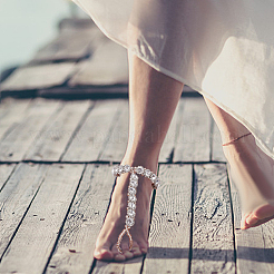 6Pcs 3 Style Clear Resin & ABS Plastic Flower & Starfish Toe Ring Anklets Set&nbsp;AJEW-AN0001-02