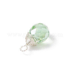 真鍮とガラスのペンダント  苺  ミックスカラー  14x8mm  穴：1.6mm&nbsp;PALLOY-JF03369-02