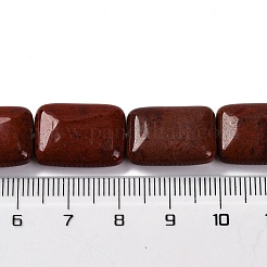 天然レッドレインボージャスパービーズ連売り  長方形  18x13.5x5.5mm  穴：1.2mm  約22個/連  15.75インチ（40cm）&nbsp;G-T047-B19-01