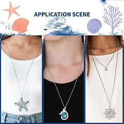 DIY Ocean Theme Snap Necklace Making Kit&nbsp;DIY-SC0021-48