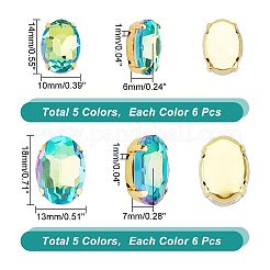 60Pcs 10 Style Oval Sew on Rhinestone&nbsp;DIY-UN0004-34