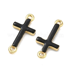 Brass Enamel Religion Cross Links Connector Charms&nbsp;KK-D229-07G-01