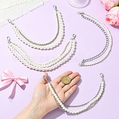 4個4スタイルの亜鉛合金とABSパールチェーン  靴のバックルやバッグのアクセサリー用  プラチナ  285~295mm  1個/スタイル&nbsp;FIND-CJ0004-48
