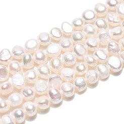 天然養殖淡水パールビーズ連売り  ナゲット  乳白色  4~5x4~6x2.5~4.5mm  穴：0.4~0.5mm  約75~78個/連  13.98~14.17''（35.5~36センチメートル）&nbsp;PEAR-T006-18B