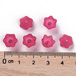 透明アクリルビーズキャップ  チューリップの花  スズラン  艶消し  濃いピンク  10x6mm  穴：1.5mm  約2100個/500g&nbsp;PL543-12