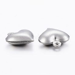 変色しにくい304ステンレススチールチャーム  中空の心  ステンレス鋼色  13x11.5x4.8mm  穴：1.2mm&nbsp;A-STAS-H413-16P