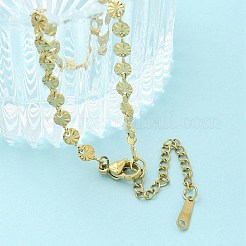 304ステンレススチールリンクチェーンブレスレット  18KGP本金メッキ  6-1/8インチ（15.7cm）&nbsp;BJEW-C084-05G