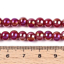 Electroplate Opaque Glass Beads Strands&nbsp;LS-GLAA-T032-P6mm-AB23