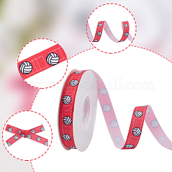 25 Yards Sport Ball Theme Printed Polyester Grosgrain Ribbon&nbsp;OCOR-WH20002-03B-01
